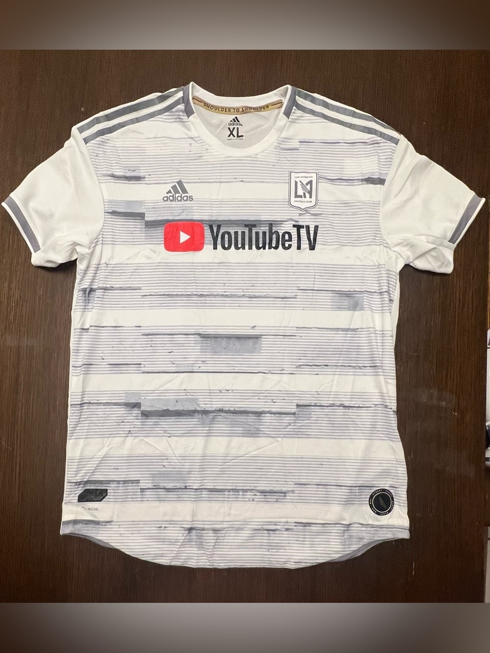 adidas XL LAFC 2019 Away Authentic Jersey YouTube TV MLS Soccer White